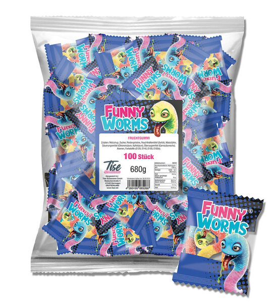 Fruchtgummi Würmer 100x6,8g