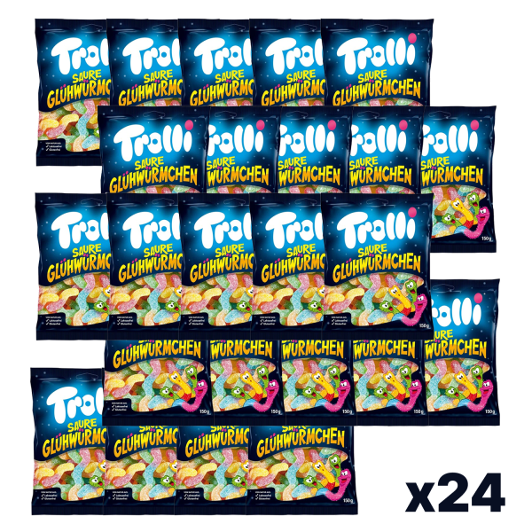 24x Trolli Glühwürmchen Sauer 150g