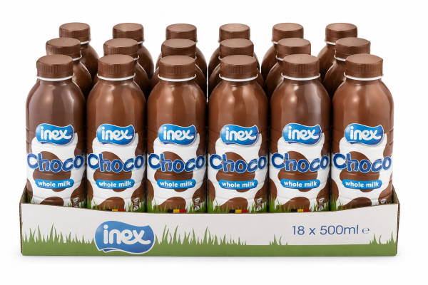 Inex Choco-Milch 3,5% Fett. PT. 0,5L. 18er Tray