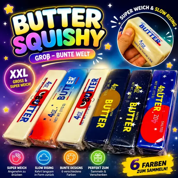 12x Butter Squishy Bunte Welt